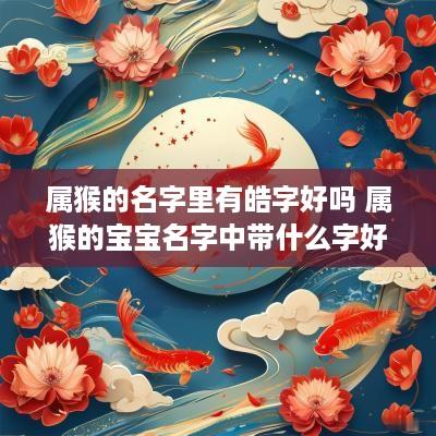 属猴的名字里有皓字好吗 属猴的宝宝名字中带什么字好