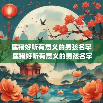 属猪好听有意义的男孩名字 属猪好听有意义的男孩名字大全