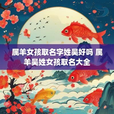 属羊女孩取名字姓吴好吗 属羊吴姓女孩取名大全