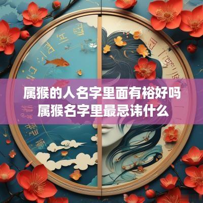 属猴的人名字里面有裕好吗 属猴名字里最忌讳什么 属猴的人名字里面有裕好吗 属猴名字里最忌讳什么