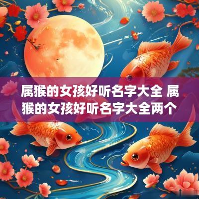 属猴的女孩好听名字大全 属猴的女孩好听名字大全两个字