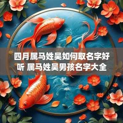 四月属马姓吴如何取名字好听 属马姓吴男孩名字大全