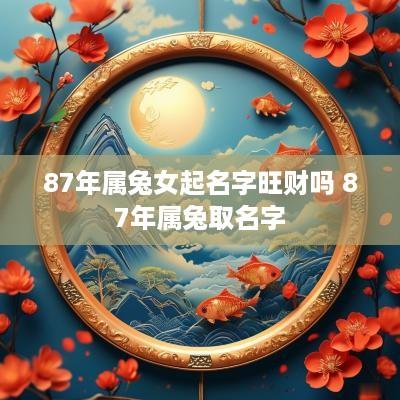 87年属兔女起名字旺财吗 87年属兔取名字