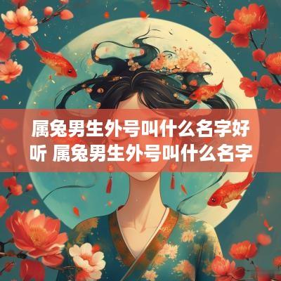 属兔男生外号叫什么名字好听 属兔男生外号叫什么名字好听又霸气