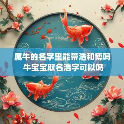 属牛的名字里能带浩和博吗 牛宝宝取名浩字可以吗