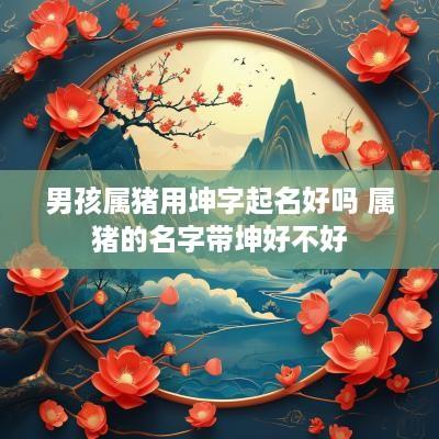男孩属猪用坤字起名好吗 属猪的名字带坤好不好