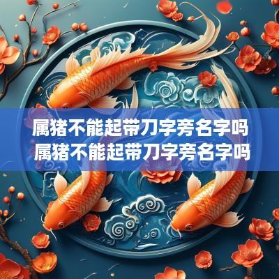 属猪不能起带刀字旁名字吗 属猪不能起带刀字旁名字吗为什么