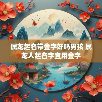 属龙起名带金字好吗男孩 属龙人起名字宜用金字