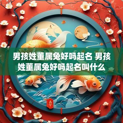 男孩姓董属兔好吗起名 男孩姓董属兔好吗起名叫什么
