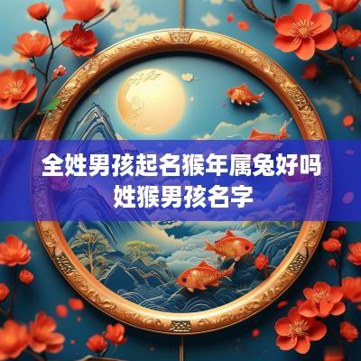 全姓男孩起名猴年属兔好吗 姓猴男孩名字
