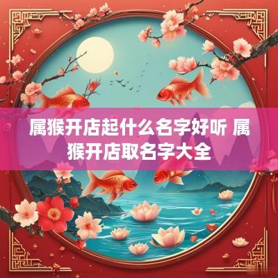 属猴开店起什么名字好听 属猴开店取名字大全