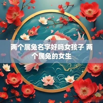 两个属兔名字好吗女孩子 两个属兔的女生