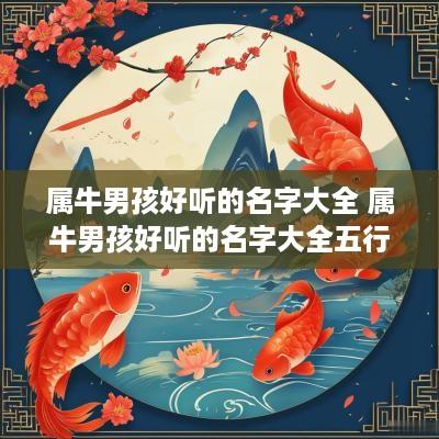 属牛男孩好听的名字大全 属牛男孩好听的名字大全五行