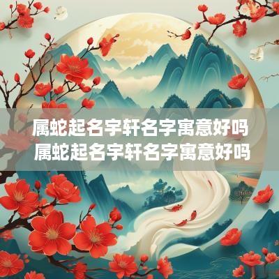 属蛇起名宇轩名字寓意好吗 属蛇起名宇轩名字寓意好吗男孩
