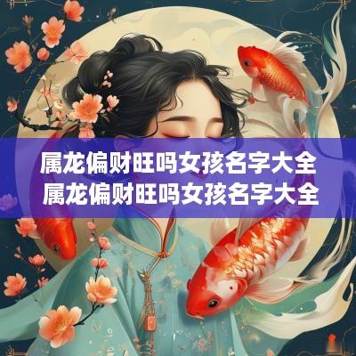 属龙偏财旺吗女孩名字大全 属龙偏财旺吗女孩名字大全图片