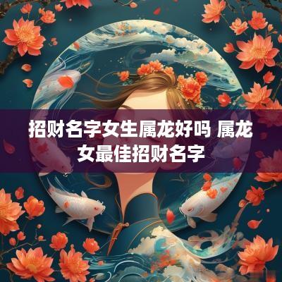 招财名字女生属龙好吗 属龙女最佳招财名字