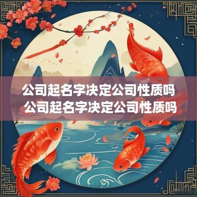 公司起名字决定公司性质吗 公司起名字决定公司性质吗