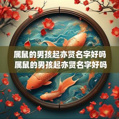属鼠的男孩起亦贤名字好吗 属鼠的男孩起亦贤名字好吗