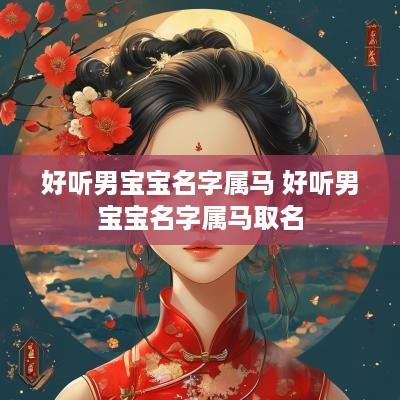 好听男宝宝名字属马 好听男宝宝名字属马取名
