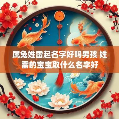 属兔姓雷起名字好吗男孩 姓雷的宝宝取什么名字好