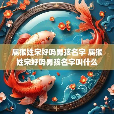 属猴姓宋好吗男孩名字 属猴姓宋好吗男孩名字叫什么