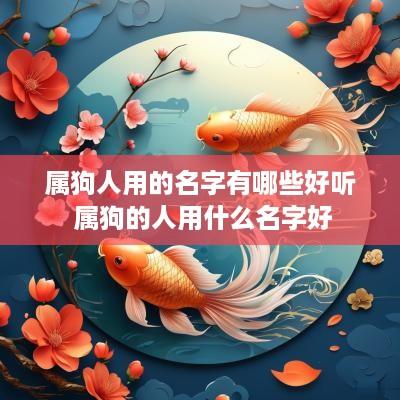 属狗人用的名字有哪些好听 属狗的人用什么名字好