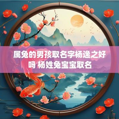属兔的男孩取名字杨逸之好吗 杨姓兔宝宝取名