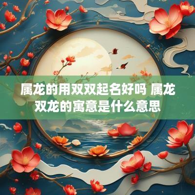 属龙的用双双起名好吗 属龙双龙的寓意是什么意思