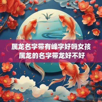 属龙名字带有峰字好吗女孩 属龙的名字带龙好不好