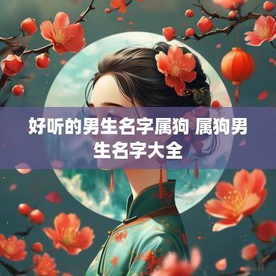 好听的男生名字属狗 属狗男生名字大全
