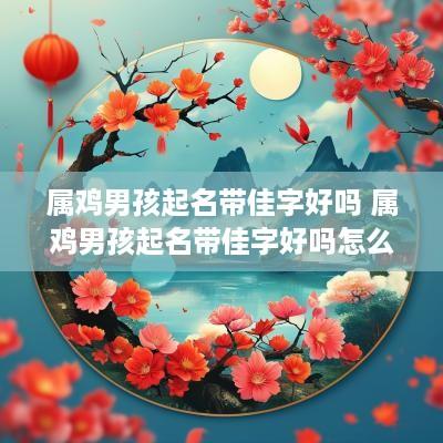 属鸡男孩起名带佳字好吗 属鸡男孩起名带佳字好吗怎么取