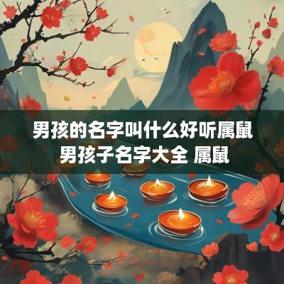 男孩的名字叫什么好听属鼠 男孩子名字大全 属鼠