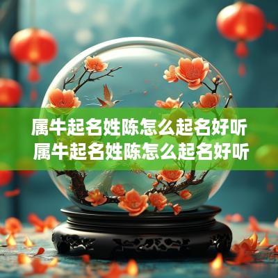 属牛起名姓陈怎么起名好听 属牛起名姓陈怎么起名好听男孩