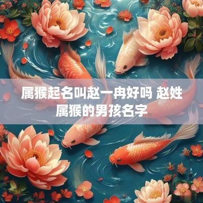 属猴起名叫赵一冉好吗 赵姓属猴的男孩名字