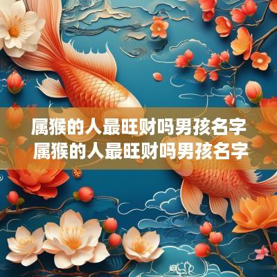 属猴的人最旺财吗男孩名字 属猴的人最旺财吗男孩名字叫什么