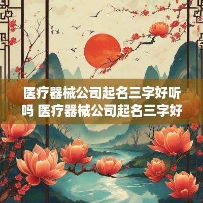 医疗器械公司起名三字好听吗 医疗器械公司起名三字好听吗女生
