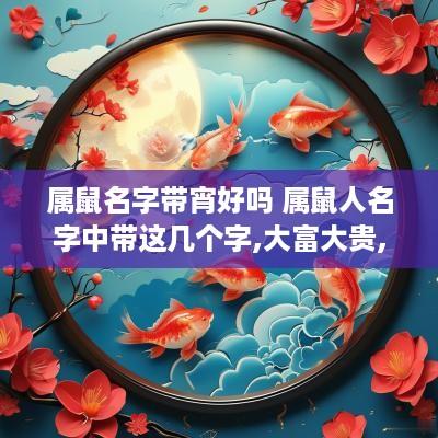 属鼠名字带宵好吗 属鼠人名字中带这几个字,大富大贵,转发行大运