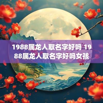 1988属龙人取名字好吗 1988属龙人取名字好吗女孩