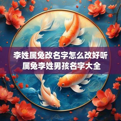 李姓属兔改名字怎么改好听 属兔李姓男孩名字大全