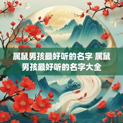 属鼠男孩最好听的名字 属鼠男孩最好听的名字大全