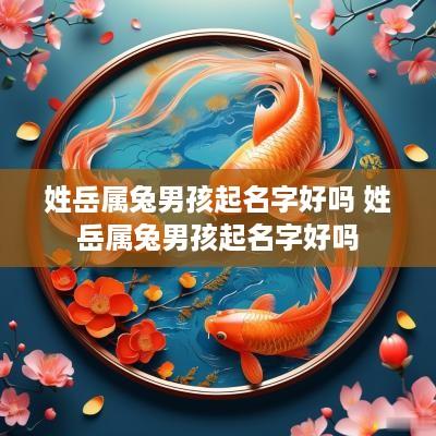 姓岳属兔男孩起名字好吗 姓岳属兔男孩起名字好吗