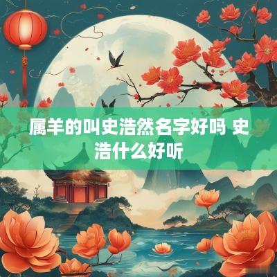 属羊的叫史浩然名字好吗 史浩什么好听