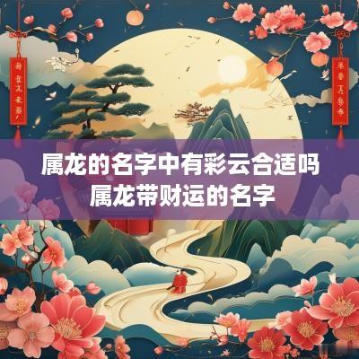 属龙的名字中有彩云合适吗 属龙带财运的名字