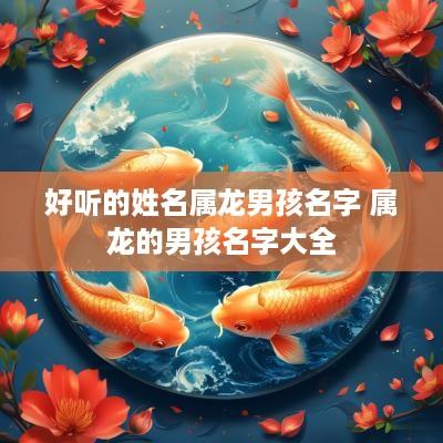 好听的姓名属龙男孩名字 属龙的男孩名字大全