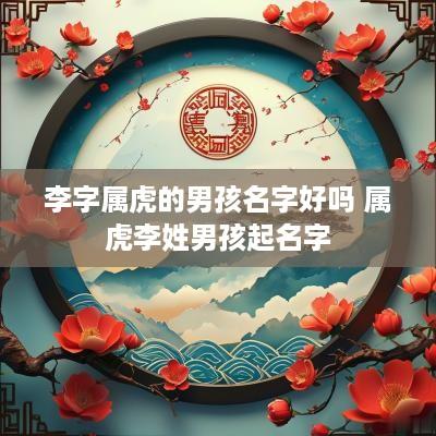 李字属虎的男孩名字好吗 属虎李姓男孩起名字