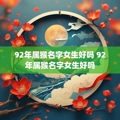 92年属猴名字女生好吗 92年属猴名字女生好吗