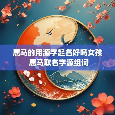 属马的用源字起名好吗女孩 属马取名字源组词