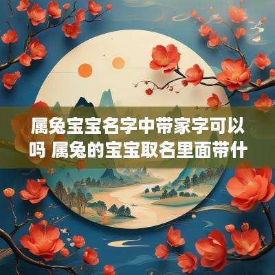 属兔宝宝名字中带家字可以吗 属兔的宝宝取名里面带什么好