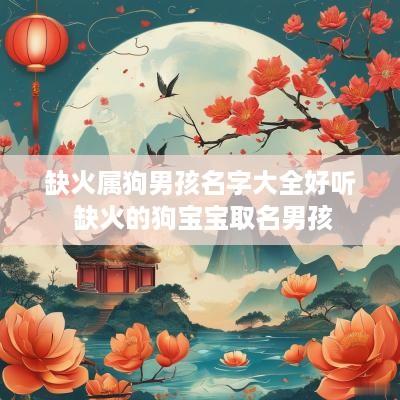 缺火属狗男孩名字大全好听 缺火的狗宝宝取名男孩