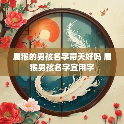 属猴的男孩名字带天好吗 属猴男孩名字宜用字